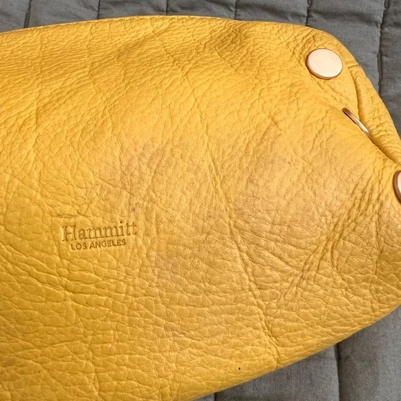 Yellow Hammitt Leather Clutch Pouch Make-Up bag. Fair condition - Picture 2 of 8